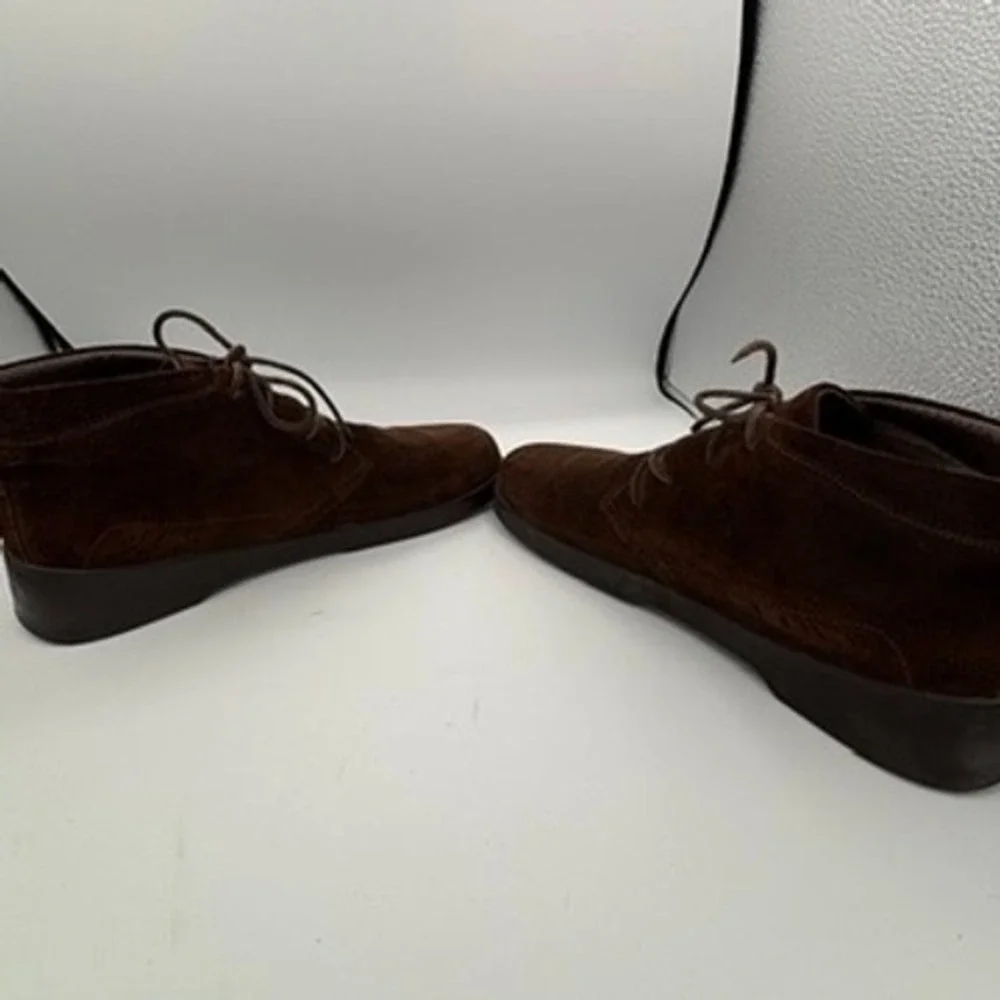 Footprints by Birkenstock Lace Up Boots Mens Sz 44 Brown Suede Chukka Comfort